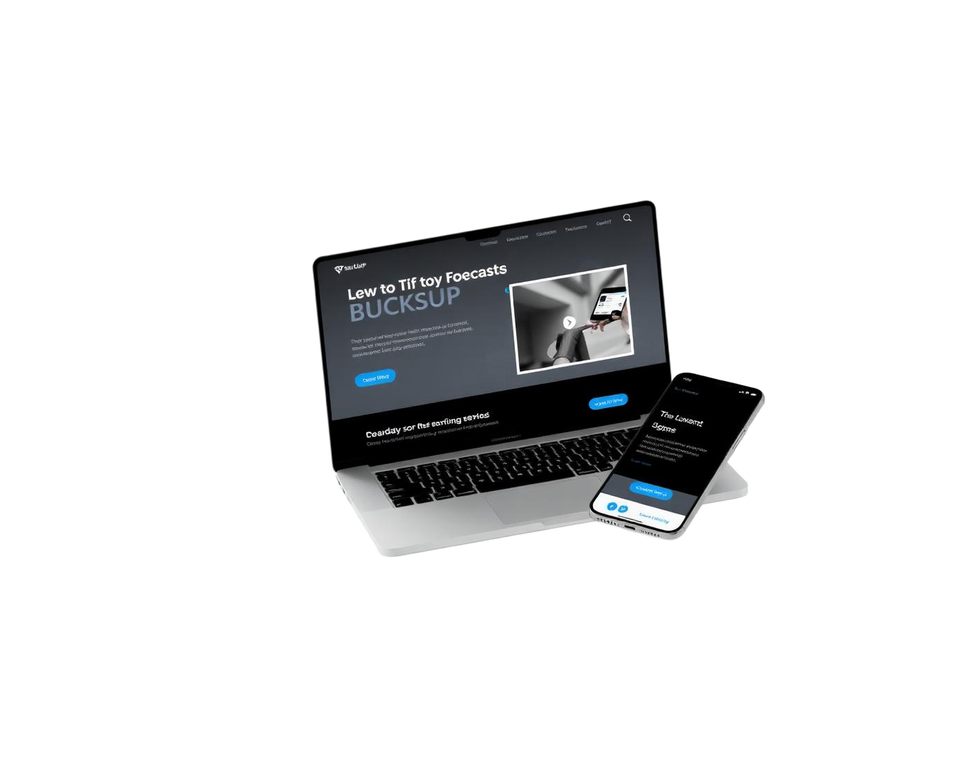 Premium website mockup on laptop and phone